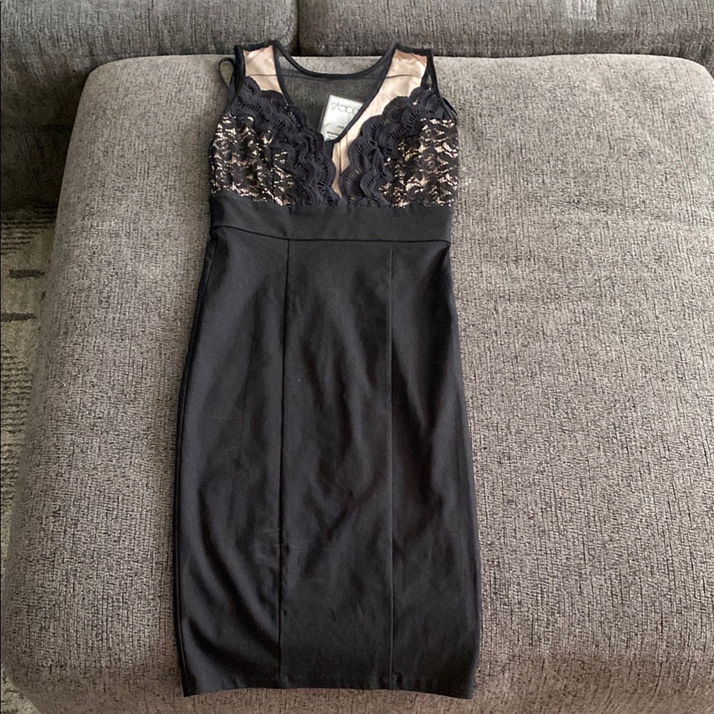 Macy's Silver and Black Sheath Cocktail Dress
